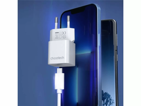Încărcător rețea USB Type C 20W Choetech PD5010-EU-WH Quick Charge 3.0 alb 230V AC [2]