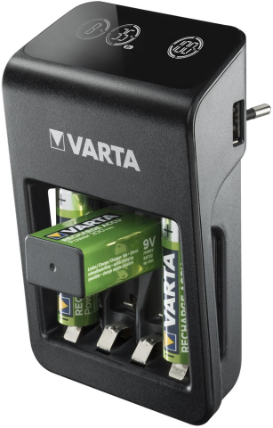 Încărcător Varta 57687 AA/AAA 9V NiMH USB cu 4 acumulatori AA 2100 mAh, garanție 24 luni persoane fizice [2]