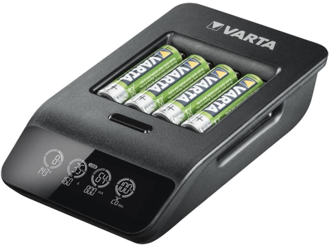 Încărcător Varta LCD Smart Charger+ NiMH AAA AA 57684 cu 4 acumulatori AA 2100 mAh, negru, 24 luni garanție. [1]