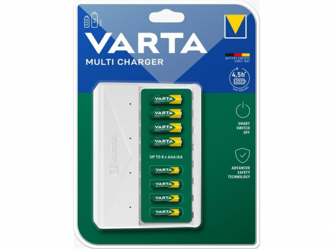 Încărcător Varta Multi Charger 2-8x AA/AAA NiMH, USB-C, Siguranță, Timp 4,5h, Compatibil Global [1]