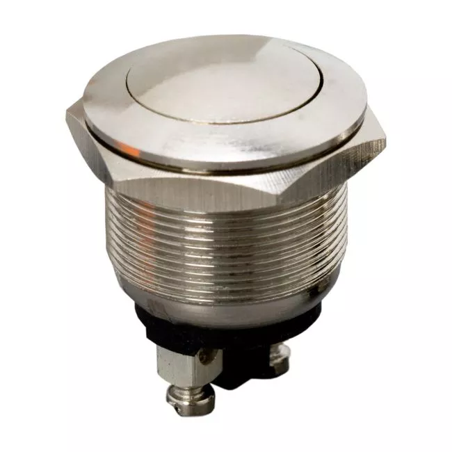 Intrerupator 1 circuit 2A 250V PBS-28B argintiu OEM, buton, 250 V AC, garantie 24 luni persoane fizice [1]