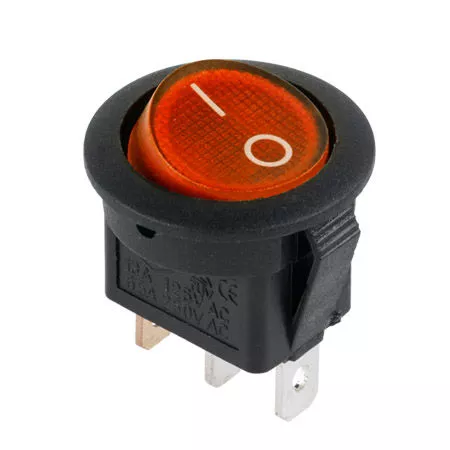 Intrerupatoare-Relee - Intrerupator 3 pini ON-OFF rosu 3A 230V cu retinere - IoElectronice.ro