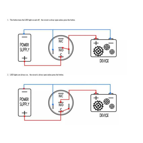 Întrerupător buton SW 3 OFF-(ON) fără reținere metal 19mm 12-24V LED albastru – IoElectronice.ro [4]