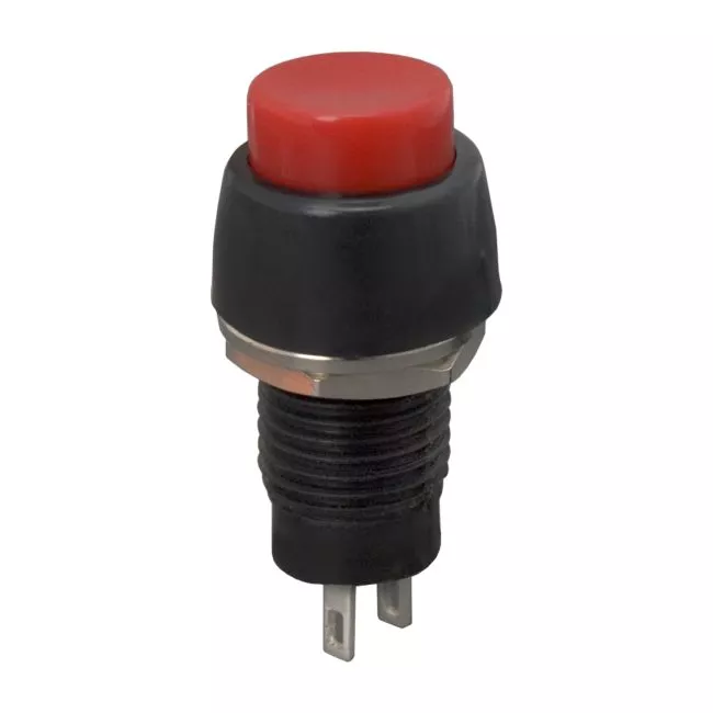 Intrerupatoare-Relee - Întrerupător cu apăsare 1 circuit 2A 250V OFF-ON roșu cu reținere 09068PI – IoElectronice.ro