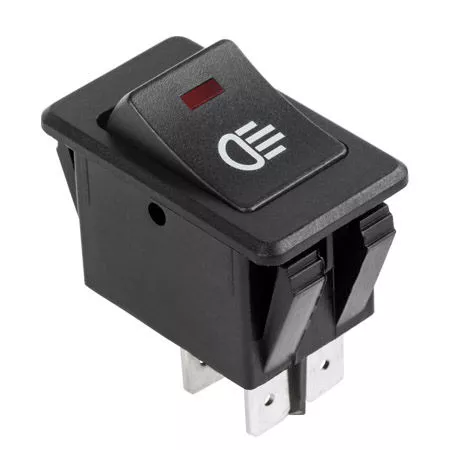 Intrerupatoare-Relee - Întrerupător cu bec pentru far auto ASW-17 ON-OFF 4 pini 12V 35A cu reținere – IoElectronice.ro
