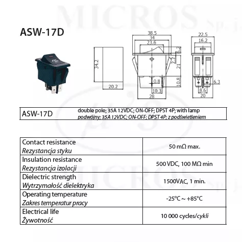 Întrerupător cu bec pentru far auto ASW-17 ON-OFF 4 pini 12V 35A cu reținere – IoElectronice.ro [2]