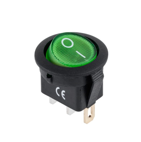 Intrerupatoare-Relee - Intrerupator ON-OFF 12V 20A Verde IRS 101 cu 3 pini, Carcasă SPST, Întrerupator ingropat