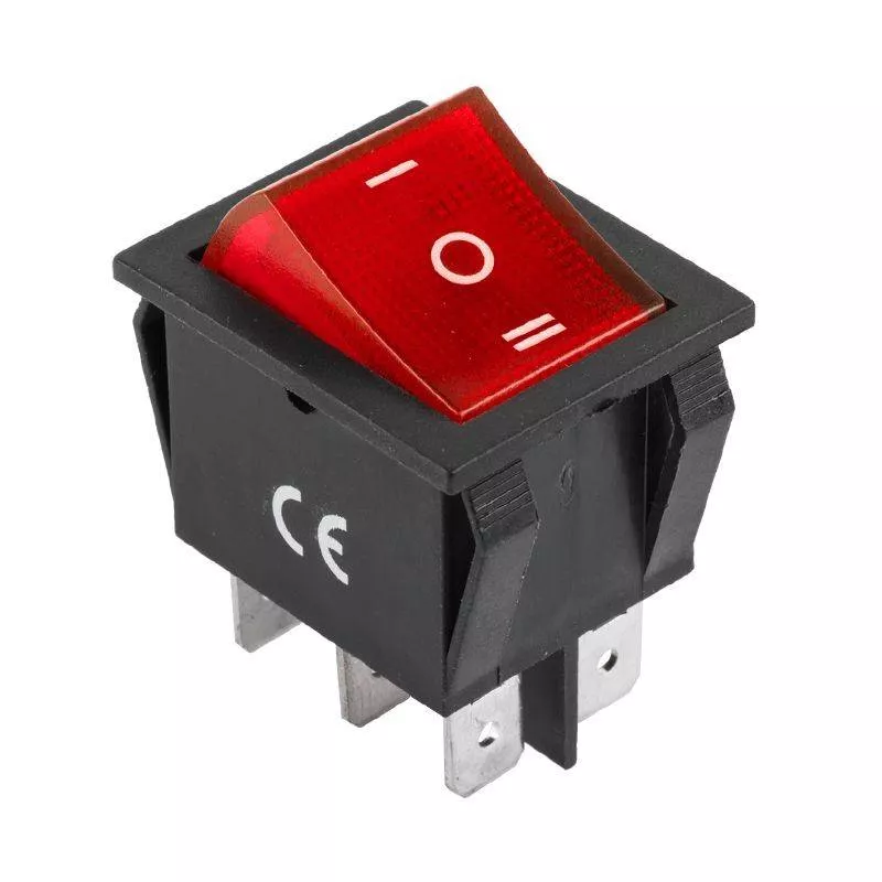 Intrerupatoare-Relee - Întrerupător ON-OFF-ON cu reținere 6 pini IRS-203-1C 16A 250VAC 21.7x28.5mm – IoElectronice.ro