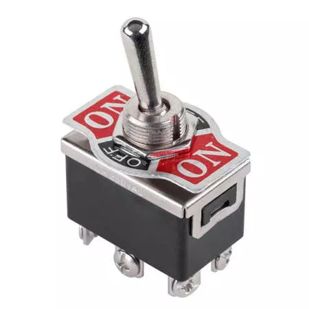 Intrerupatoare-Relee - Intrerupator ON-OFF-ON KN3-203 cu retinere, dublu, 10A 125VAC, 6A 250VAC, performanță și fiabilitate
