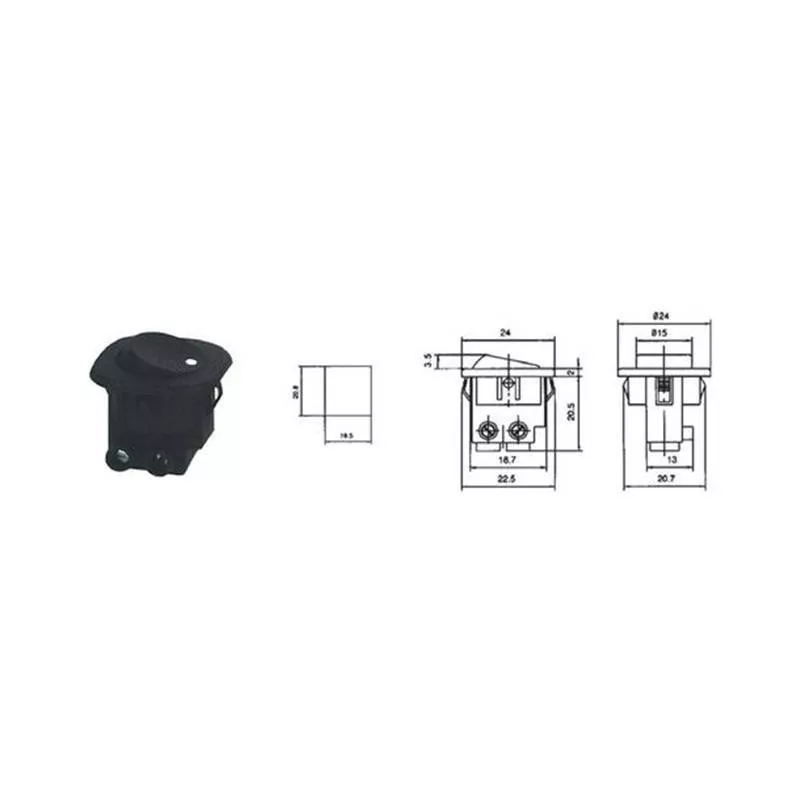 Întrerupător ON-OFF RS101 negru 3A 230V cu reținere – IoElectronice.ro [1]