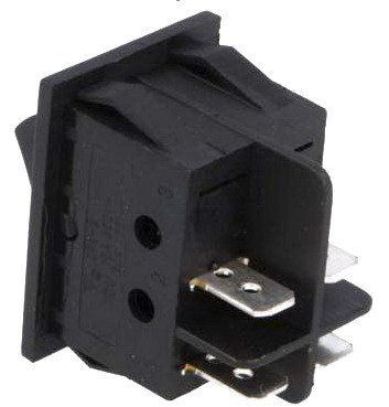 Întrerupător ROCKER DPST 4 pini 2 poziții OFF-ON 15A 250VAC cu reținere negru Ninigi RS2013C3BK – IoElectronice.ro [1]