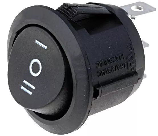 Electrice - Întrerupător ROCKER SP3T ON-OFF-ON 10A 250VAC Poziții 3 cu reținere 50mOhm SCI R13-112D-BB-7D – IoElectronice.ro