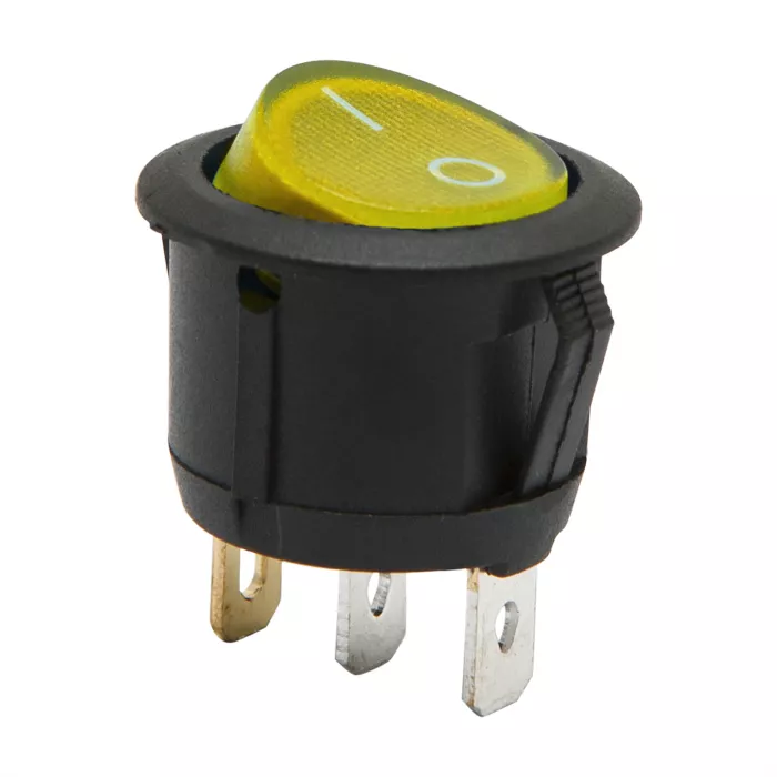 Electrice - Întreupător basculant 1 circuit 6A 250V ON-OFF 3 pini galben