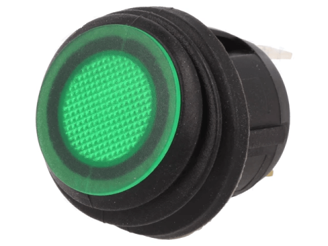 Electrice - Întreupător ROCKER SPST 20A 14VDC LED verde IP65 SCI R13-112B8-02-BBG