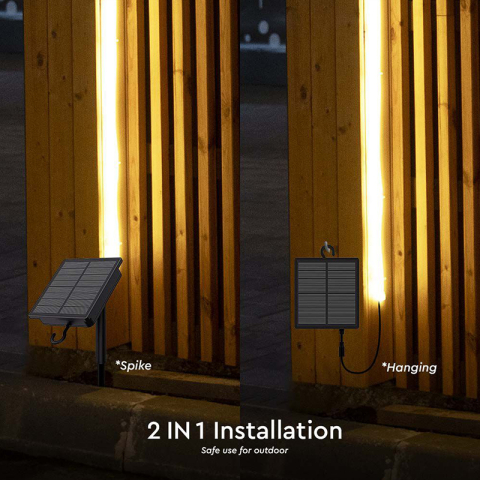 Kit bandă LED 3000K solară IP67 V-tac 5m alb cald SKU-23044, 24 luni garanție persoane fizice [7]