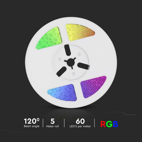 Kit bandă LED RGB solară 5m IP67 V-TAC SKU-23046 cu iluminare eficientă și garanție 24 luni persoane fizice [4]