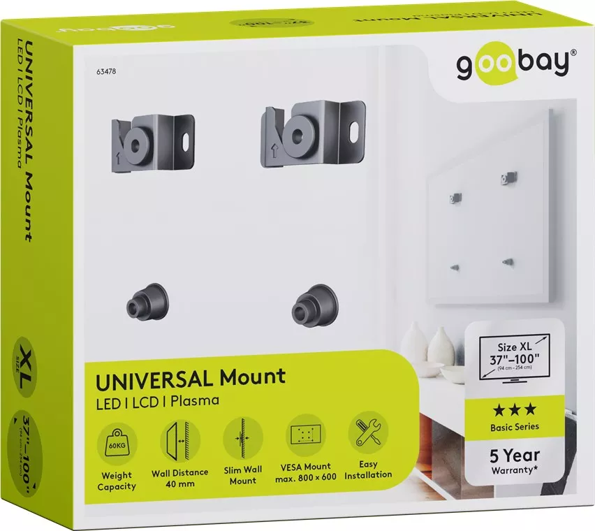 Kit de montare suport de perete pentru TV ecran 37"-70" interfata de montare pana la 800 x 600 mm Goobay – IoElectronice.ro [6]