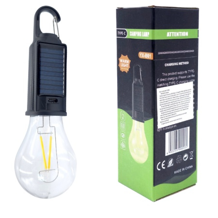 Lanterne-lampi - Lampa camping solara YX-B01 cu acumulator si lumina calda