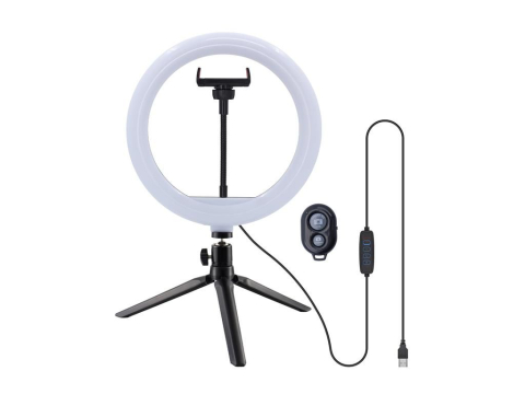 Electrice - Lampa circulară Well 10" cu trepied, masă și telecomandă - IoElectronice.ro