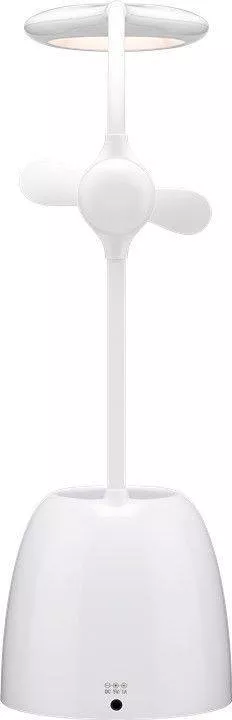 Lampa de birou cu ventilator Acumulator Goobay albă, LED, 220 lumen, USB micro, 3 W, garanție 24 luni [2]