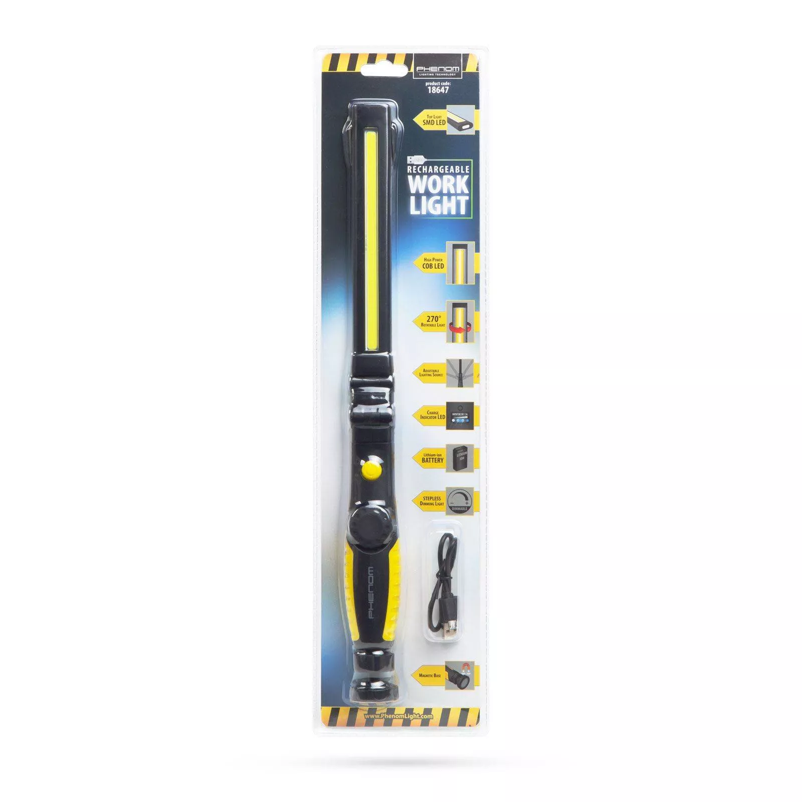 Lampa de lucru COB LED cu acumulator Phenom 10W, 24 luni garanție, iluminare eficientă, portabilă [9]