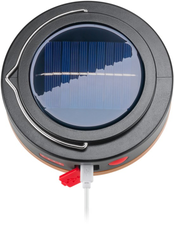 Lampa solară camping LED acumulator 18650 Goobay 60344 neagră cu lumina alb rece și roșu, garanție 24 luni. [1]