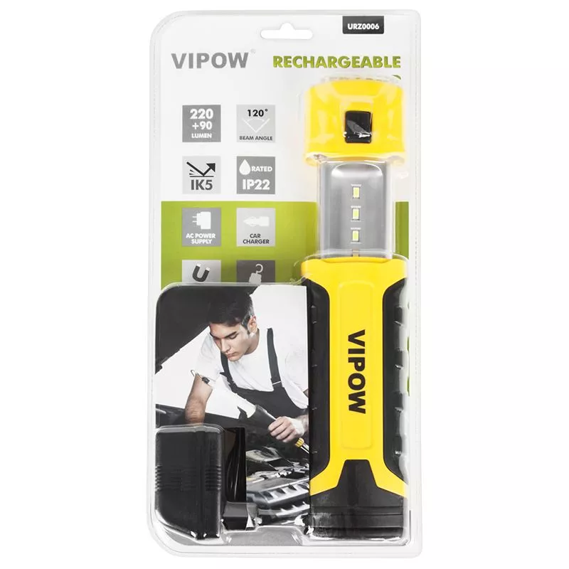 Lanterna atelier LED Vipow 6 LED-uri SMD încărcare rețea și auto, RCA, 24 luni garanție persoane fizice [4]