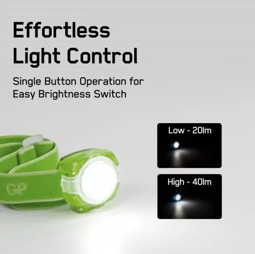Lanterna frontală LED 40lm GP CH31 verde 2x CR2025 cu garanție 24 luni pentru persoane fizice [4]
