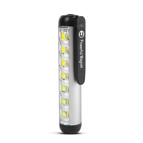 Lanterne-lampi - Lanterna LED cu modul lumina de lucru acumulator LI-ion 400mAh XPE + LED SMD 500lm IP55 argintiu Phenom 18580A – IoElectronice.ro