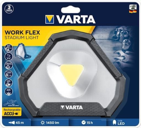 Proiectoare - Lanterna LED de lucru Varta 18647 Work Flex Stadium Light reîncărcabilă 1450lm IP54 – IoElectronice.ro