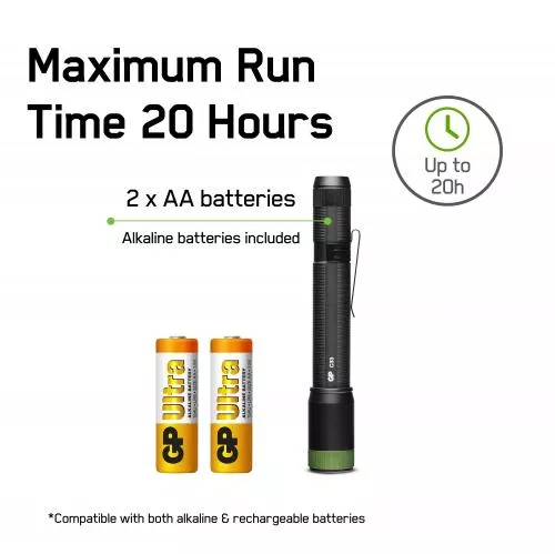 Lanterna LED 150lm GP C33 negru 2x AA, 24 luni garanție, utilizare practică, compactă, ideală pentru camping [2]