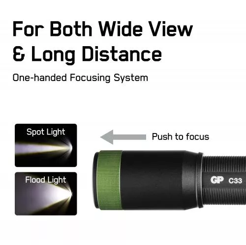 Lanterna LED 150lm GP C33 negru 2x AA, 24 luni garanție, utilizare practică, compactă, ideală pentru camping [3]