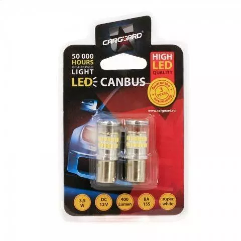 LED de frână Canbus BA15S 12V 3.5W 400lm 6000K set 2buc Carguard [3]