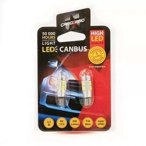 LED de poziție Canbus T10 12V 3.5W 300lm 6000K set 2 buc Carguard soclu W2.1x9.5D [1]
