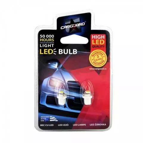 LED SMD B8.5D 12V 18lm alb rece set 2buc Carguard CLD002 6000K 0.25W [3]
