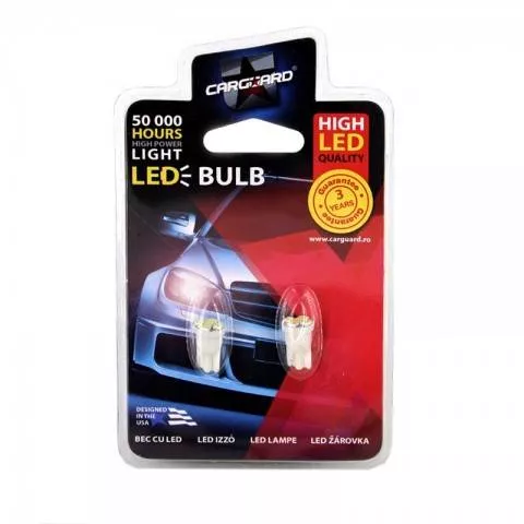 Led SMD de poziție T10 12V 0.5W 35lm alb rece set 2buc CLD005 Carguard 6000K [2]