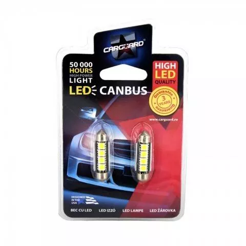 LED Sofit 41mm CANBUS Plafoniera număr de înmatriculare CAN108 12V 3W Carguard set 2 buc 6000K 72 lumen [2]