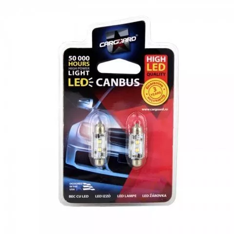 Led Sofit LED CAN-Bus Cree Chip 12V 5W alb rece 6000K 400 lumen Carguard set 2buc SV-8.5 [1]