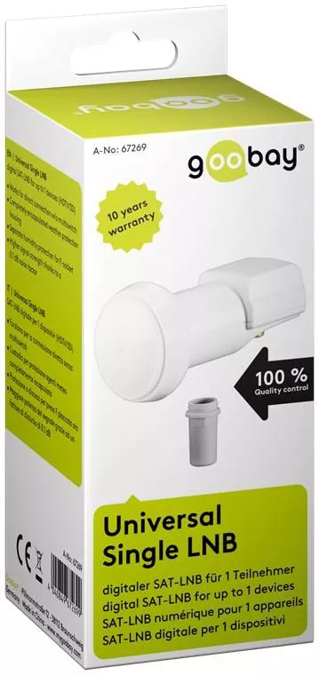 LNB Universal 1 Ieșire 0.1dB Goobay - Semnal Puternic pentru Satelit UHD și 4K [2]