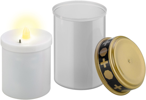 Lumânare funerară LED alb 2700K 10cm Goobay 64604 cu temporizator și lumina caldă. [1]