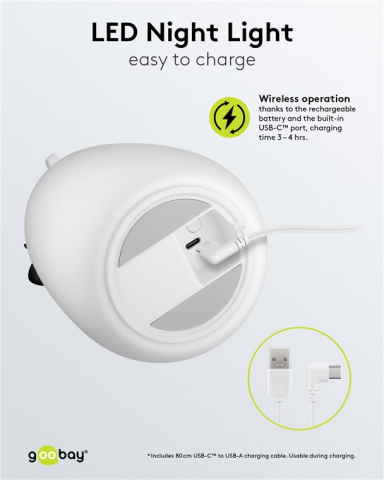 Lumina de noapte LED Ursul polar 7 culori Goobay 61647, USB Type C, IP20, 55 lumen, RGB, model 61647 [7]