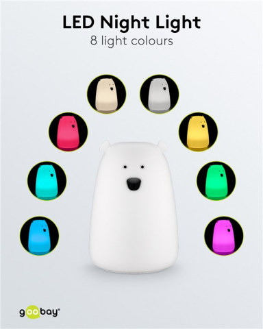 Lumina de noapte LED Ursul polar 7 culori Goobay 61647, USB Type C, IP20, 55 lumen, RGB, model 61647 [9]
