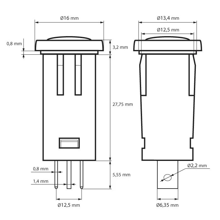 Lumina de semnal 39x12 mm 12V lumina albastră LED terminal 6.3mm 07921KE – IoElectronice.ro [1]