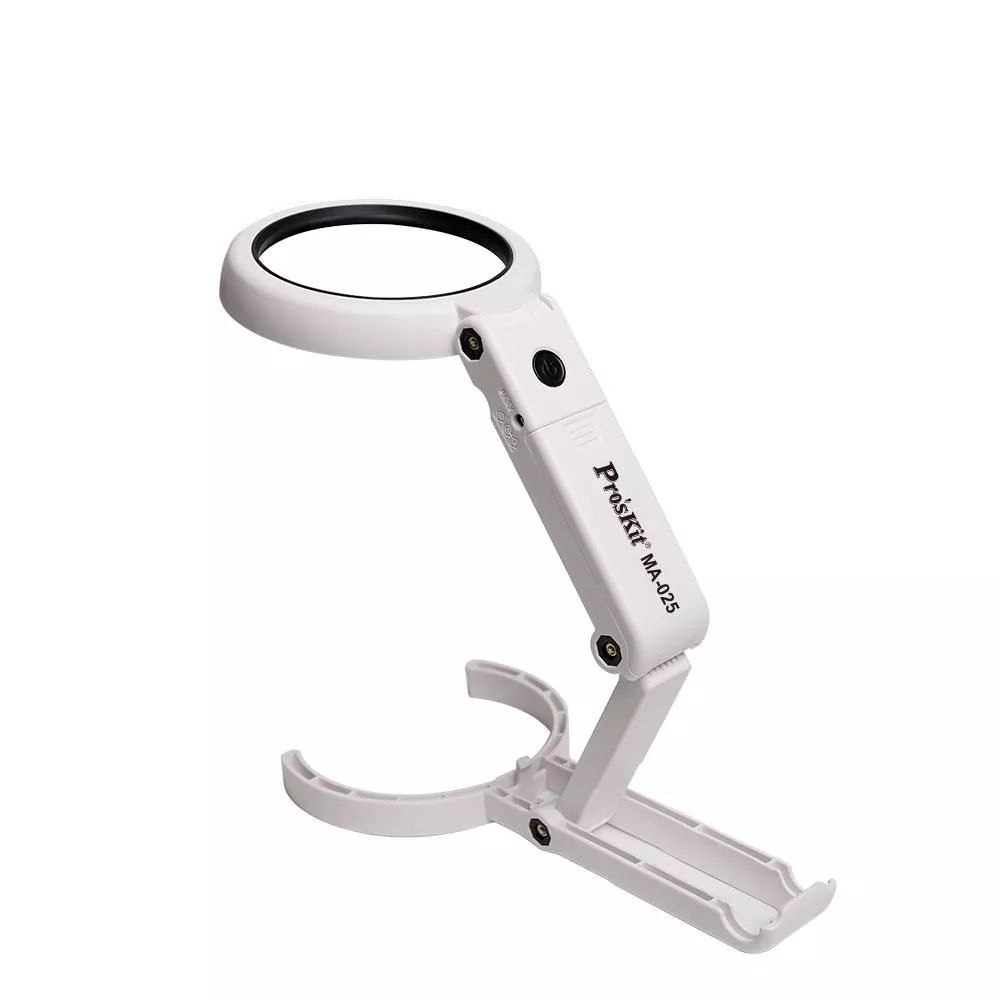 Scule mentenanta - Lupă 3.75X LED alb rece USB pliabilă Pro'sKit MA-025 cu garanție 24 luni persoane fizice