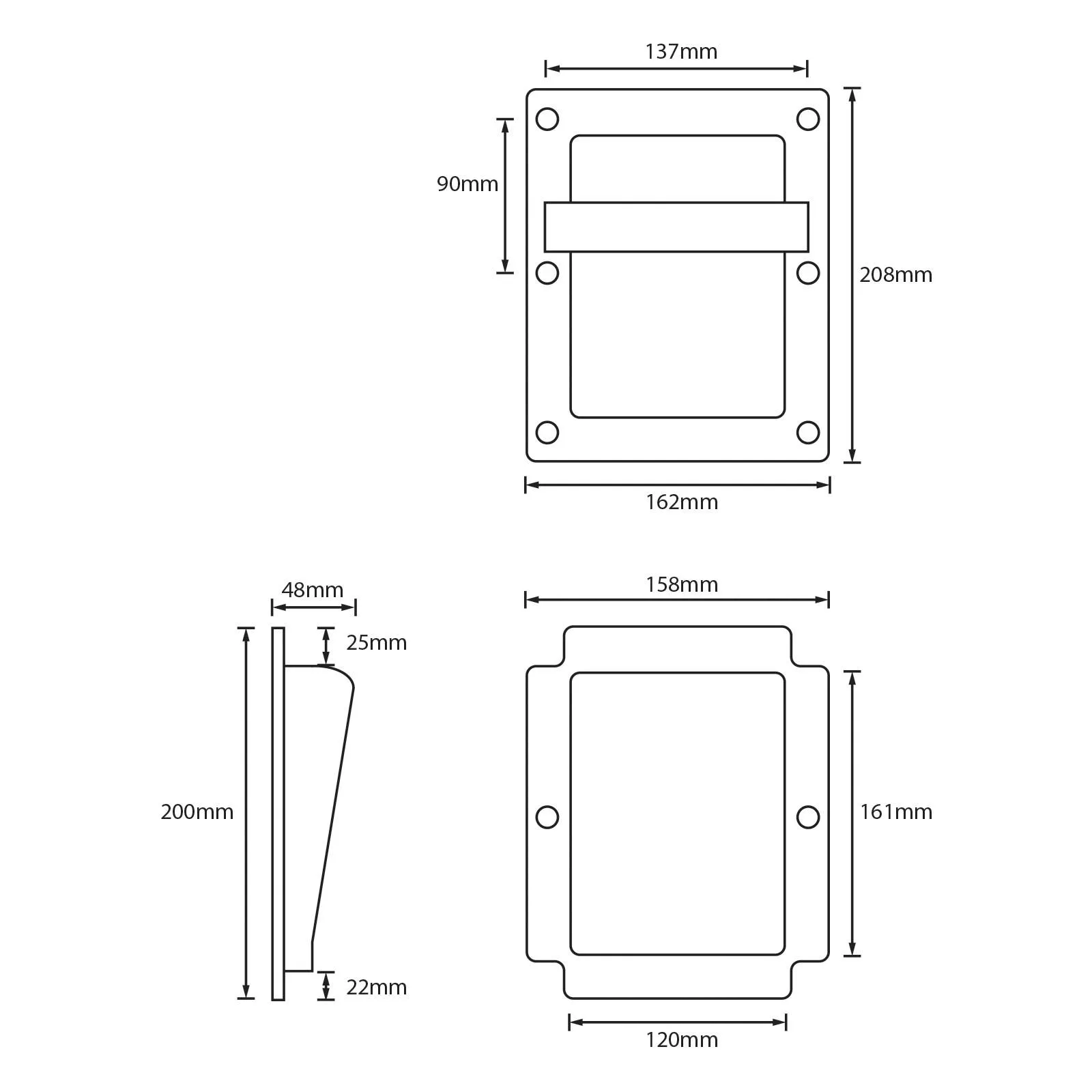 Mâner boxă OEM 210x160x55mm pentru difuzor, accesoriu cu garanție 24 luni persoane fizice. [1]