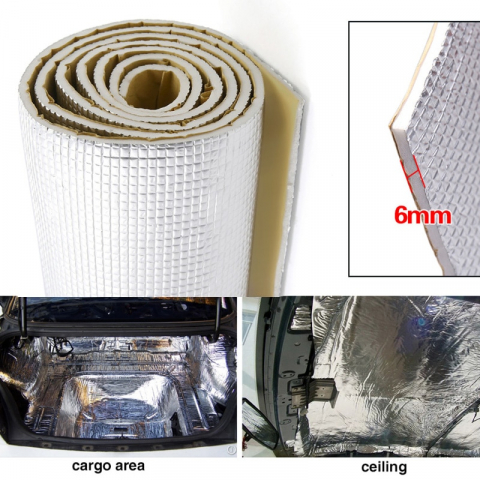 Material insonorizant auto cu strat din aluminiu, 100x100cm, autoadeziv, izolare fonică și termică eficientă [6]