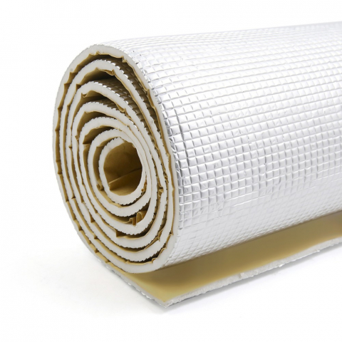 Material insonorizant auto cu strat din aluminiu, 100x100cm, autoadeziv, izolare fonică și termică eficientă [2]