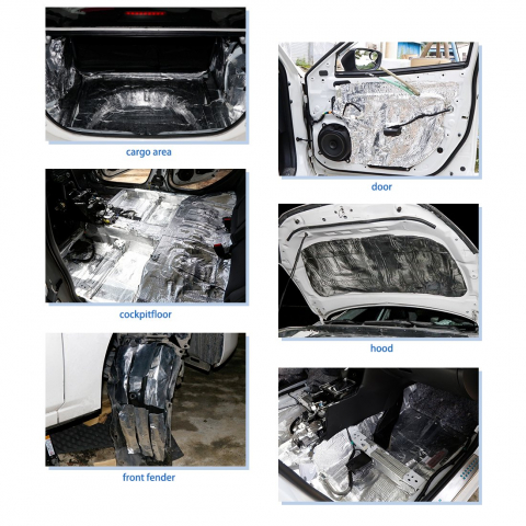 Material insonorizant auto cu strat din aluminiu, 100x100cm, autoadeziv, izolare fonică și termică eficientă [7]