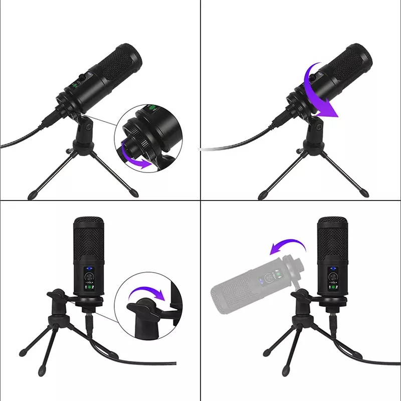 Microfon cardioid gaming VARR VGMTB2 cu fir, conector USB A, lungime 1.5 m, culoare neagră [2]