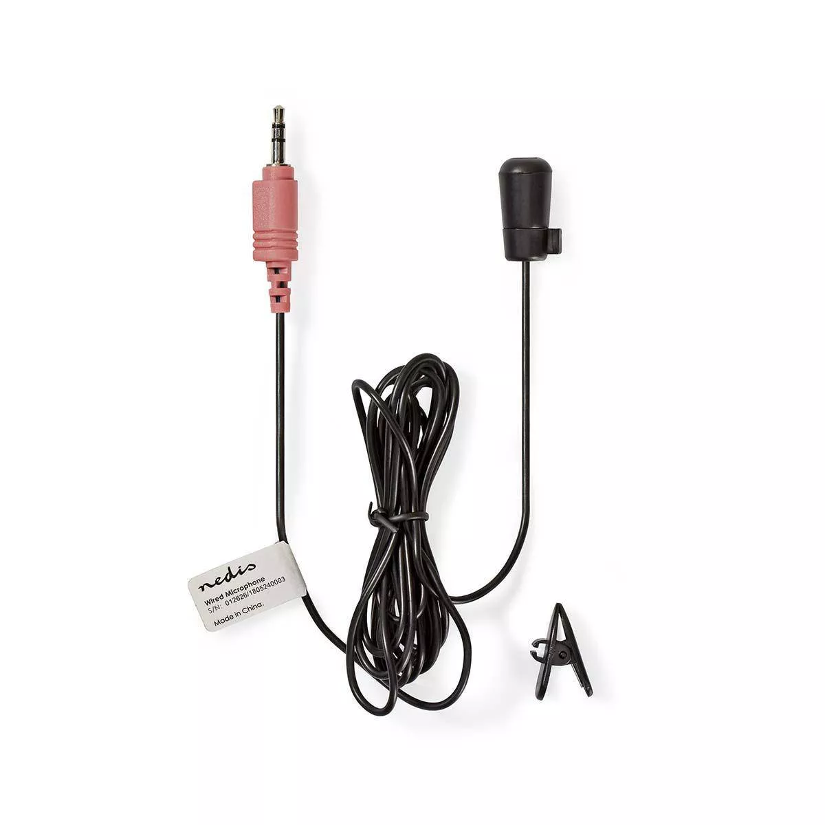 Microfon lavaliera Nedis 3.5 mm Jack, lungime 1.8 m, conector mono tata, culoare negru [1]